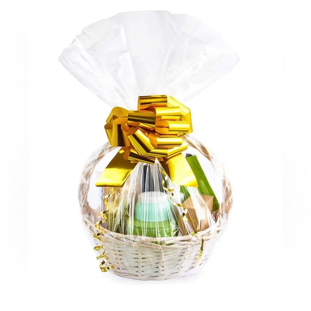 Lot of 13 Clear Cellophane Bags Basket Bags Cello Gift Bags in Various Sizes